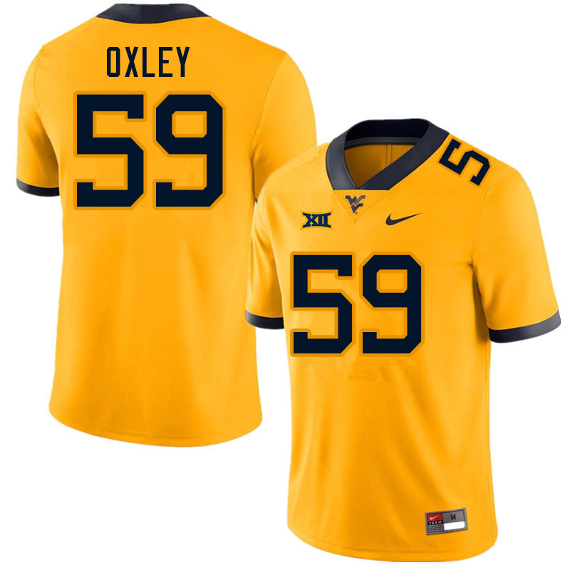 NCAA Men's Jackson Oxley West Virginia Mountaineers Gold #59 Nike Stitched Football College Authentic Jersey GH23P78VV